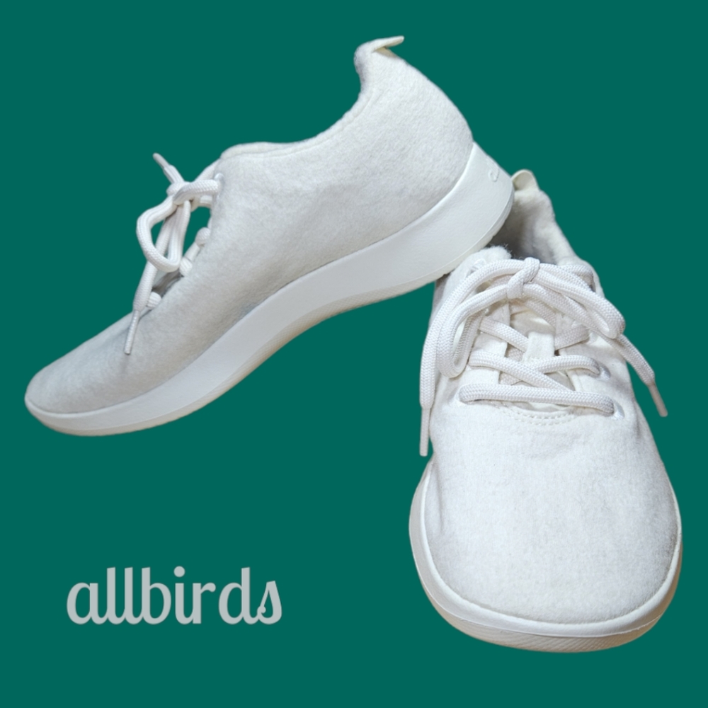 allbirds Women’s White Wool Runner Sneaker - Picture 2 of 13